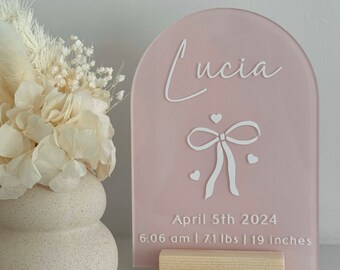 Custom Baby Name Decoration Birth Announcement Plaque Newborn Stats ...