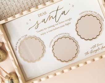 Santa Cookie Tray, Santa Snack Board, Milk and Cookies Plate