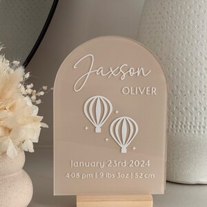 Custom Baby Name Decoration Birth Announcement Plaque Newborn Stats ...