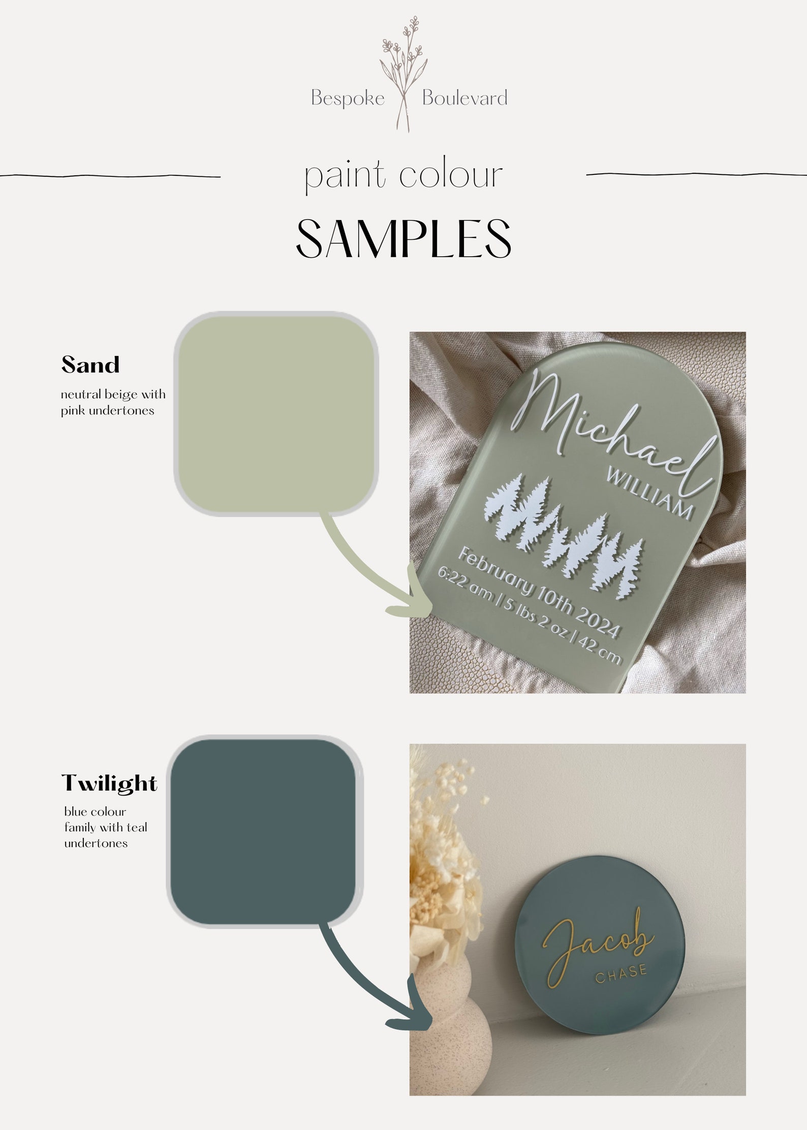 Custom Baby Name Decoration Birth Announcement Plaque Newborn Stats ...
