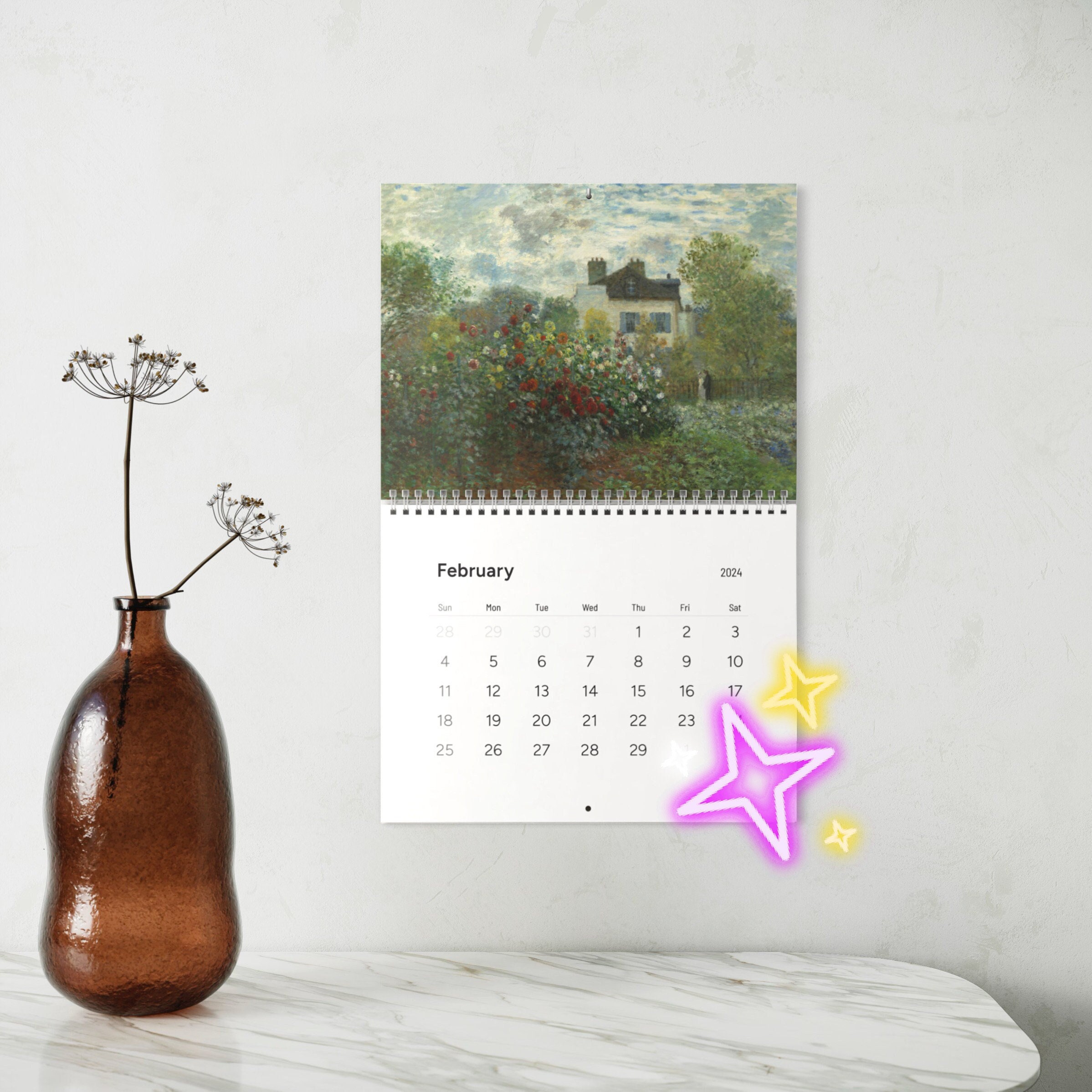 2024 Wall Calendar of Impressionist Paintings Beautiful/colorful Images