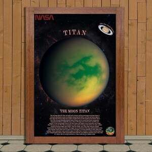 Titan Moon Poster (outer Space Giclée Fine Print) Nasa-inspired Office ...