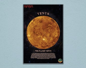金星ポスター：NASA にインスパイアされた宇宙壁アート（デジタルダウンロード）
