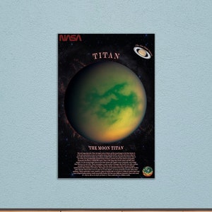 Titan Moon Poster (outer Space Giclée Fine Print) Nasa-inspired Office ...