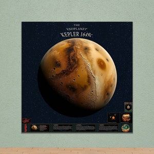 Kepler-1649C Exoplanet Infografik Poster. Sci-Fi Wand Kunst Druck, hochwertige NASA farbige NASA Home Decor Chart, digitaler Download JPG