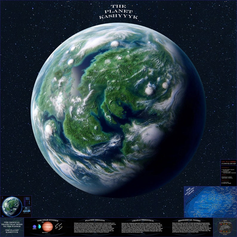 Kashyyyk Infographic Lore Map. Highquality Scifi Infographic Scifi