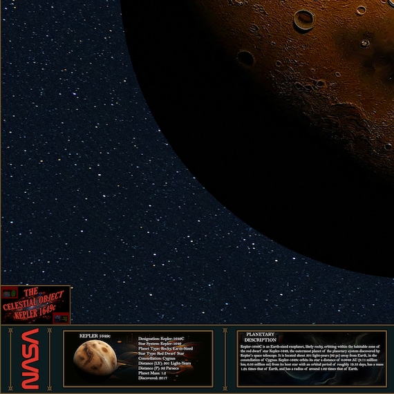 ケプラー1649C太陽系外惑星ポスター：NASA SFウォールアート（デジタル