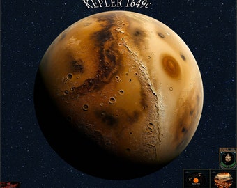 ケプラー1649C太陽系外惑星ポスター：NASA SFウォールアート（デジタル
