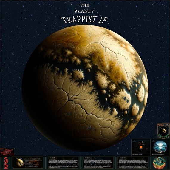 Trappist-1f Exoplanet Poster: NASA Sci-fi Wall Art (digital
