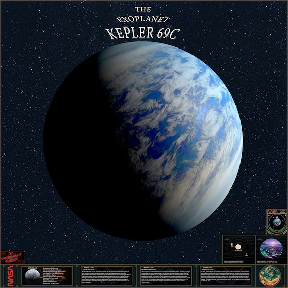 ケプラー69C太陽系外惑星ポスター：NASA SFウォールアート（デジタル