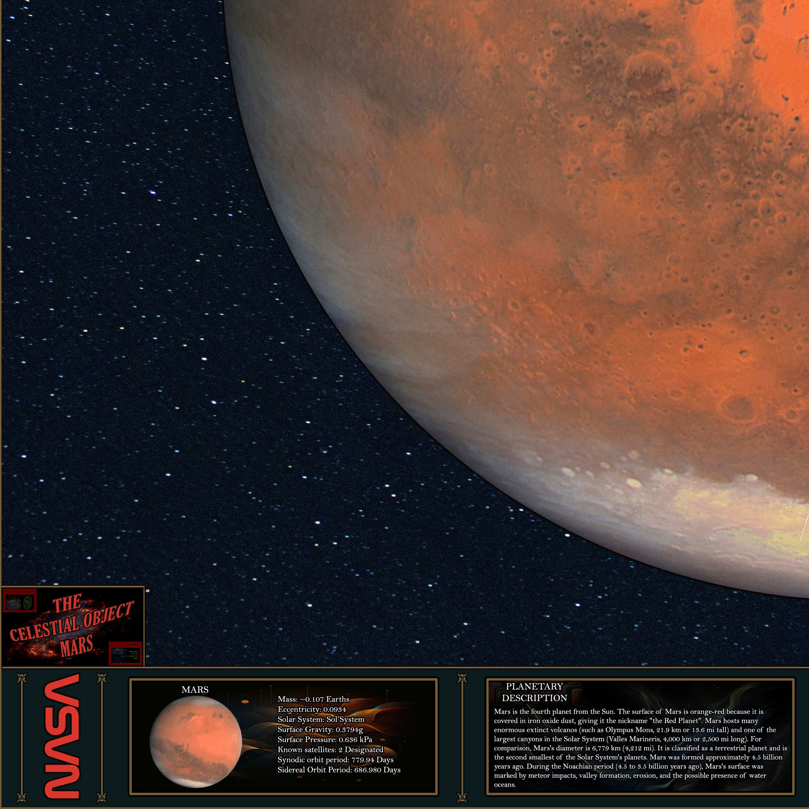 Planet Mars Infographic Poster: NASA Sci-fi Wall Art (digital Download ...