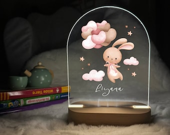 Lampe de nuit personnalisée : cadeau de naissance, de baptême ou de Noël, lampe de chevet sur mesure pour la chambre des enfants.