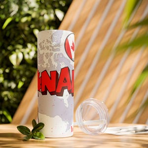 Vaso Canadia Skinny de 20 oz / Ideal para viajes, aventuras al aire libre, regalos para canadienses, Día de Canadá, artículos ecológicos para beber