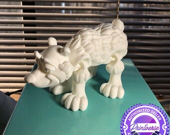 3D Printed Articulated Polar Bear – Poseable Fidget Toy, Desk Decor