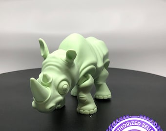 3D Printed Rhinoceros Figurine | Eco-Friendly PLA Desk Decor
