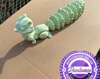 3D Printed Articulated Long Tail Squirrel – Flexible Fidget Desk Toy