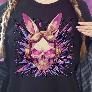 Grungy Bunny Shirt, Anime Inspired Tee, Creepy Cute & Yami Kawaii Goth Clothes, Harajuku T-Shirt, Pastel Grunge Shirt, Japanese Streetwear