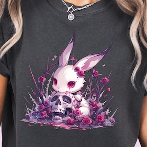 Comfort Colors, Creepy Cute Bunny T-Shirt, Weirdcore Pastel Goth Tee, Yami Kawaii, Harajuku TShirt, Witchy & Pastel Grunge Top, Alt Clothing