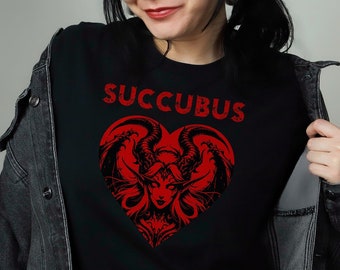 Succubus T-Shirt, Pastel Goth Aesthetic, Goth Shirt, Punk & Goth Gift, Grunge Clothing, Alt Clothing, Dark Cottagecore, Dark Aesthetic