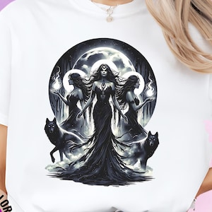 Comfort Colors, Goddess Hecate Shirt - Triple Goddess Tee, Witchy Gift for Wiccan Clothing Lovers, Maiden Mother Crone Pagan T-Shirt for Her
