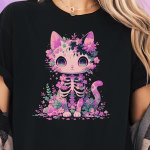 Pastel Goth Cat Shirt, Creepy Cute Tee, Yami Kawaii Goth Clothes, Harajuku T-Shirt, Witchy & Pastel Grunge Shirt, Gift for Pastel Goth Lover