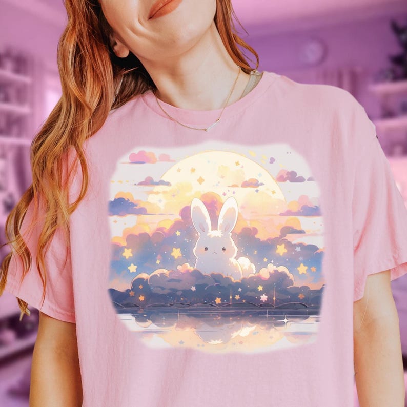 Kawaii Bunny Tee, Yami Kawaii Clothes, Harajuku T-Shirt, Pastel Goth Clothes, Pastel Grunge Tshirt, Gift for Pastel Goths, Cute Kawaii Shirt