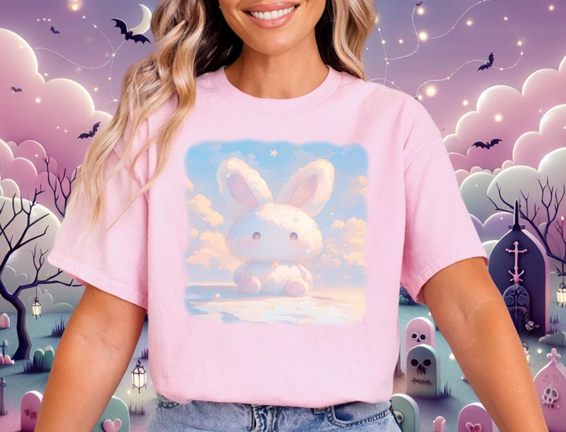 Kawaii Bunny Shirt, Yami Kawaii Clothes, Harajuku T-Shirt, Pastel Goth Clothes, Pastel Grunge Tshirt, Gift for Pastel Goths, Cute Kawaii Tee