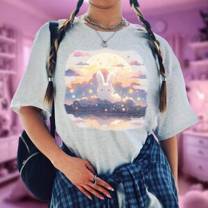 Kawaii Bunny Tee, Yami Kawaii Clothes, Harajuku T-Shirt, Pastel Goth Clothes, Pastel Grunge Tshirt, Gift for Pastel Goths, Cute Kawaii Shirt