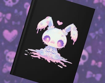 Pastel Goth Bunny Zombie Hardcover Journal for Teen Girls & Women into Kawaii, Harajuku and Creepy Cute Aesthetic, Alternative Notebook Gift