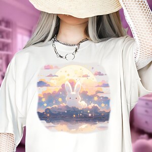 Kawaii Bunny Tee, Yami Kawaii Clothes, Harajuku T-Shirt, Pastel Goth Clothes, Pastel Grunge Tshirt, Gift for Pastel Goths, Cute Kawaii Shirt