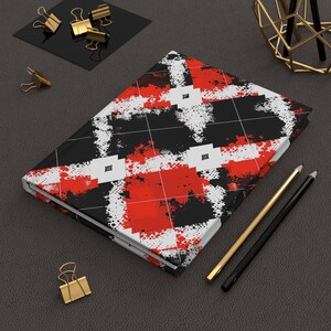 Rot & Schwarz Grunge Hardcover Notizbuch, Alternatives Streetwear Notizbuch, A5 mit 150 linierten Seiten Bild 2