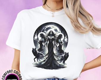 Comfort Colors, Goddess Hecate Shirt - Triple Goddess Tee, Witchy Gift for Wiccan Clothing Lovers, Maiden Mother Crone Pagan T-Shirt for Her