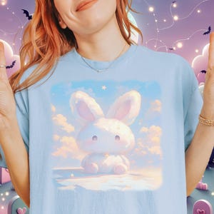 Kawaii Bunny Shirt, Yami Kawaii Clothes, Harajuku T-Shirt, Pastel Goth Clothes, Pastel Grunge Tshirt, Gift for Pastel Goths, Cute Kawaii Tee