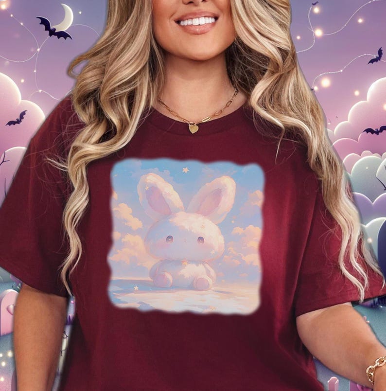 Kawaii Bunny Shirt, Yami Kawaii Clothes, Harajuku T-Shirt, Pastel Goth Clothes, Pastel Grunge Tshirt, Gift for Pastel Goths, Cute Kawaii Tee