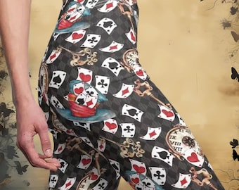 Alice in Wonderland Leggings: Ankle Length, Whimsical Yoga, Stretch, and Teen Leggings - Perfect for Holidays! Gift for Daughter or Sister