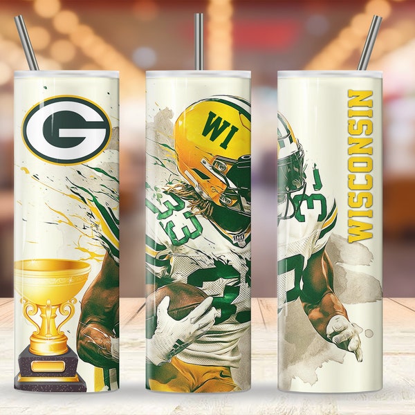 Green Bay Packers Wisconsin Football Tumbler  Wrap Sublimation Design PNG SVG