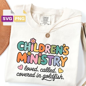 Kinderministerie SVG PNG, goudvis citaat shirt Design, zondagsschoolleraar, schattig kerk Cricut-bestand, VBS Instant Download