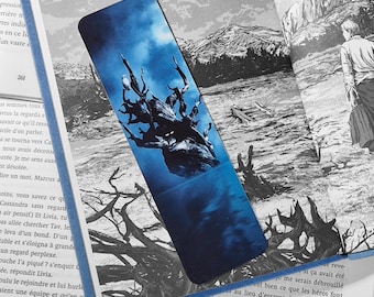 Illustriertes Lesezeichen, Baum am Wasser