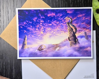 Postkarte Kunstdruck A6, Fantasy Drache