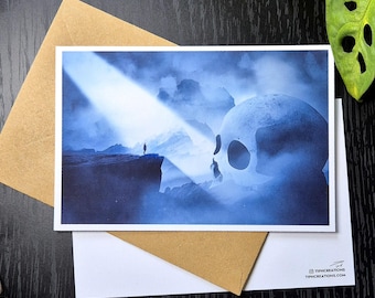 Postkarten-Kunstdruck A6, Giant Skull