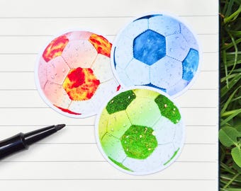 Elemental Fußball Vinyl Aufkleber, Fußball Feuer, Wasser, Gras