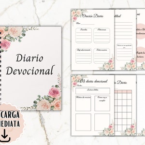 Diario Cristiano en español,Diario Devocional para Mujeres Imprimible, Diario de Fe Cristiana Español,Diario Espiritual Mujer PDF