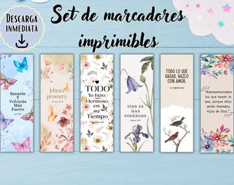 Marcapáginas de la Biblia  Imprimibles en español,Marcapáginas cristianos en español para mujeres,Descarga instantánea, Imprimibles,Biblia