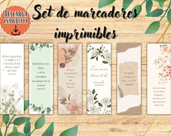 Marcapáginas cristianos en español para mujeres, Marcapáginas de la Biblia  Imprimibles en español,Descarga instantánea, Imprimibles