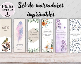 Marcapáginas de la Biblia en español,Regalos cristianos en español para mujeres,Descarga instantánea, Marcapáginas imprimirles, PDF