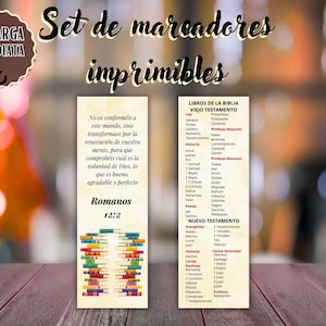 Marcapáginas cristianos en español para mujeres, Marcapáginas de la Biblia Imprimibles doble cara,Antiguo y Nuevo Testamento