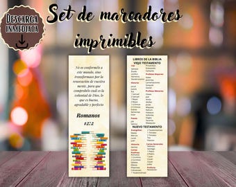 Cristianos en español für Mujeres, Marcapáginas de la Biblia Imprimibles doble cara, Antiguo und Neues Testament