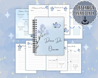 Diario de oración para Mujeres Imprimibles, Diario de Oración en Español, Planificador de Oraciones, Diario Digital Cristiano, Diario de Fe