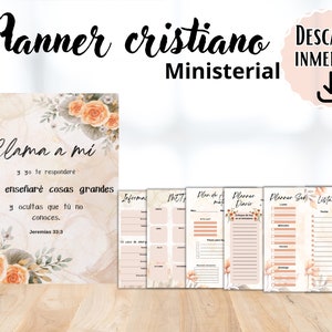 Planner cristiano, Planificador Cristiano sin Fecha en Español, Planner Ministerial, Planificador para Lideres de Iglesia, Notas de Sermón