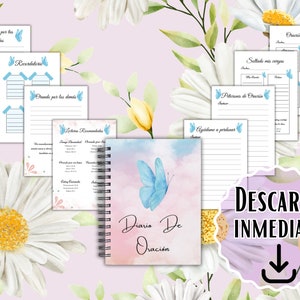 Diario de Oración en Español,Diario de oración para Mujeres Imprimibles, Diario Digital Cristiano, Planificador de Oraciones,Diario de Fe